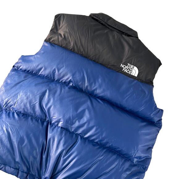 Vintage The North Face 700 Nuptse Down Puffer Vest Blue Black Y2K Streetwear LG - Picture 5 of 16